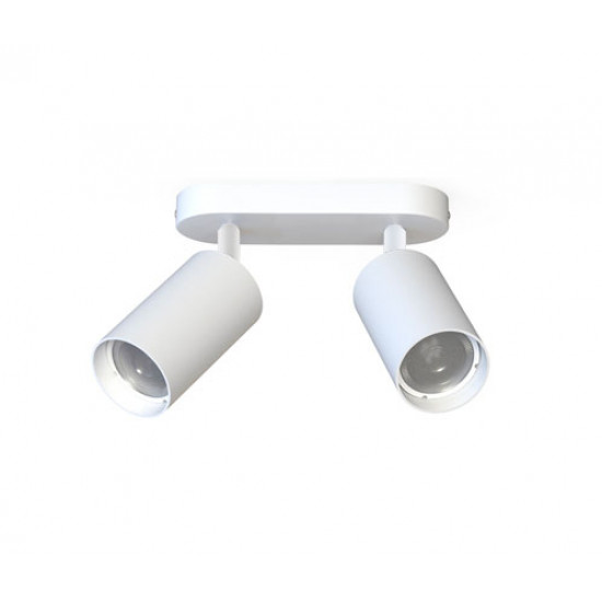 جهاز إنارة سقفي موجه مزدوج أبيض بدون لمبة - مناسب للمبات GU10 جهاز إنارة سقفي موجه مزدوج أبيض بدون لمبة - مناسب للمبات GU10