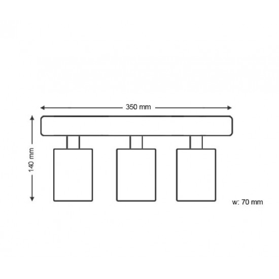جهاز إنارة سقفي موجه ثلاثي أبيض بدون لمبة - مناسب للمبات GU10 جهاز إنارة سقفي موجه ثلاثي أبيض بدون لمبة - مناسب للمبات GU10