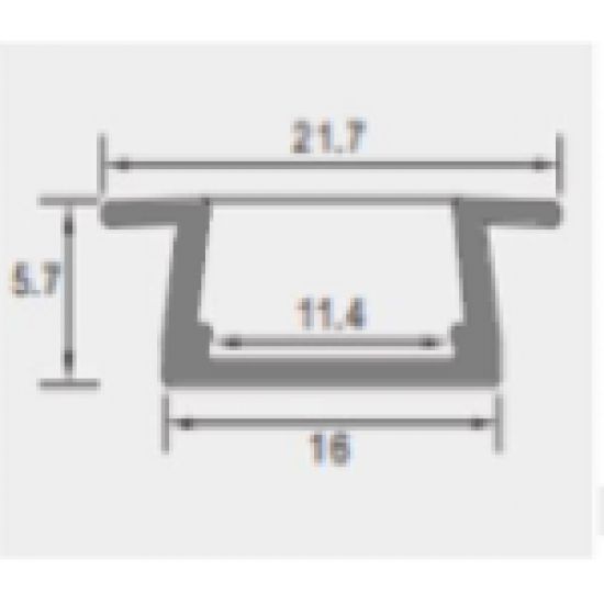 مجرى ألمنيوم بشفة مع غطاء عرض 15 مليمتر وعمق 6 مليمتر طول 1 متر مجرى ألمنيوم بشفة مع غطاء عرض 15 مليمتر وعمق 6 مليمتر طول 1 متر