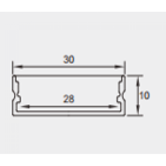 مجرى ألمنيوم بشفة مع غطاء عرض 30 مليمتر وعمق 10 مليمتر طول 1 متر مجرى ألمنيوم بشفة مع غطاء عرض 30 مليمتر وعمق 10 مليمتر طول 1 متر