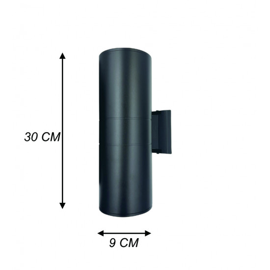 وحدة انارة سفلية علوية مقاس 300*90 أسود مع امكانية تركيب لمبات E27 عدد 2 وحدة انارة سفلية علوية مقاس 300*90 أسود مع امكانية تركيب لمبات E27 عدد 2