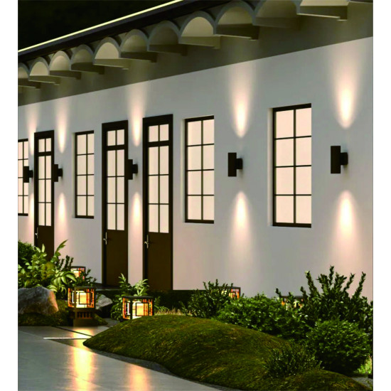 وحدة انارة سفلية علوية مقاس 300*108 أسود مع امكانية تركيب لمبات E27 عدد 2 وحدة انارة سفلية علوية مقاس 300*108 أسود مع امكانية تركيب لمبات E27 عدد 2