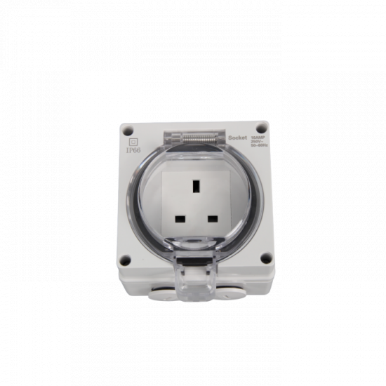 فيش مفرد وتربروف خارجي 13 أمبير IP66 فيش مفرد وتربروف خارجي 13 أمبير IP66