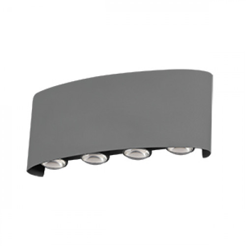 وحدة انارة جدارية اتجاهين 4+4 وات - جسم رمادي غامق وحدة انارة جدارية اتجاهين 4+4 وات - جسم رمادي غامق