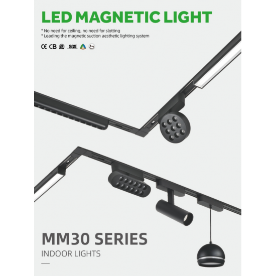 وحدة انارة مغناطيسية معلقة 13 سم 8 وات أسود وحدة انارة مغناطيسية معلقة 13 سم 8 وات أسود