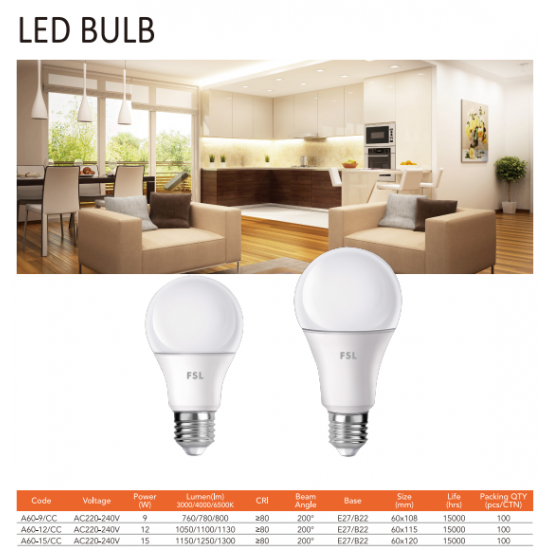 لمبة ليد قاعدة E27 - استطاعة 12 وات لمبة ليد قاعدة E27 - استطاعة 12 وات