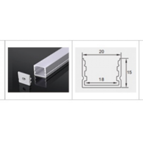 مجرى ألمنيوم مع غطاء عرض 20 مليمتر وعمق 15 مليمتر طول 1 متر مجرى ألمنيوم مع غطاء عرض 20 مليمتر وعمق 15 مليمتر طول 1 متر