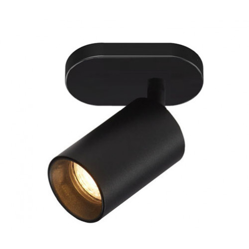 جهاز إنارة سقفي موجه مفرد أسود بدون لمبة - مناسب للمبات GU10 جهاز إنارة سقفي موجه مفرد أسود بدون لمبة - مناسب للمبات GU10