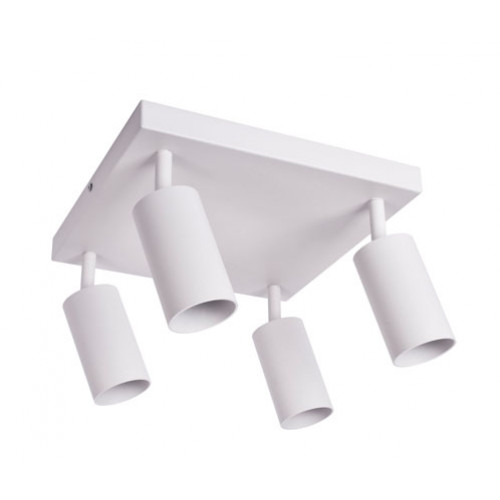 جهاز إنارة سقفي موجه رباعي أبيض مربع بدون لمبة - مناسب للمبات GU10 جهاز إنارة سقفي موجه رباعي أبيض مربع بدون لمبة - مناسب للمبات GU10