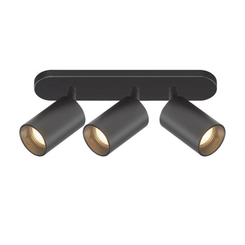 جهاز إنارة سقفي موجه ثلاثي أسود بدون لمبة - مناسب للمبات GU10 جهاز إنارة سقفي موجه ثلاثي أسود بدون لمبة - مناسب للمبات GU10