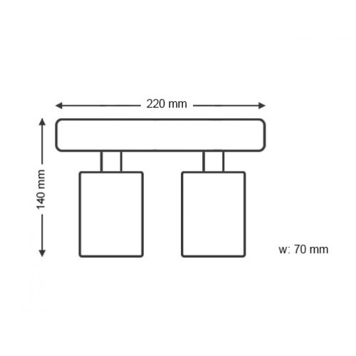 جهاز إنارة سقفي موجه مزدوج أسود بدون لمبة - مناسب للمبات GU10 جهاز إنارة سقفي موجه مزدوج أسود بدون لمبة - مناسب للمبات GU10