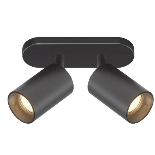 جهاز إنارة سقفي موجه مزدوج أسود بدون لمبة - مناسب للمبات GU10 جهاز إنارة سقفي موجه مزدوج أسود بدون لمبة - مناسب للمبات GU10