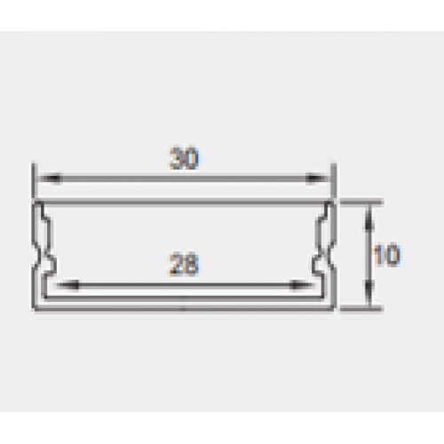 مجرى ألمنيوم بشفة مع غطاء عرض 30 مليمتر وعمق 10 مليمتر طول 1 متر مجرى ألمنيوم بشفة مع غطاء عرض 30 مليمتر وعمق 10 مليمتر طول 1 متر