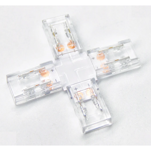 وصلة شكل حرف + لوصل عدد 4 شريط ليد 24 فولت IP20 عرض 8 ميلميتر عدد 10 قطع- Kray وصلة شكل حرف + لوصل عدد 4 شريط ليد 24 فولت IP20 عرض 8 ميلميتر عدد 10 قطع- Kray