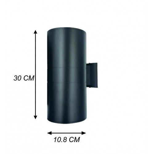 وحدة انارة سفلية علوية مقاس 300*108 أسود مع امكانية تركيب لمبات E27 عدد 2 وحدة انارة سفلية علوية مقاس 300*108 أسود مع امكانية تركيب لمبات E27 عدد 2