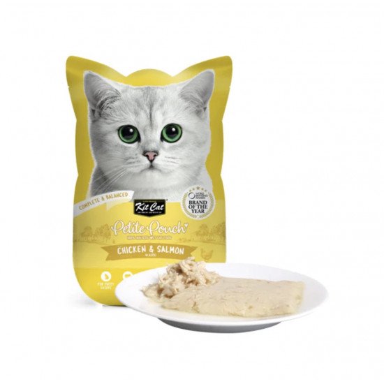 كت كات بيتيت طعام متكامل ومتوازن دجاج وسلمون في جيلي طعام رطب للقطط, 70 جرام