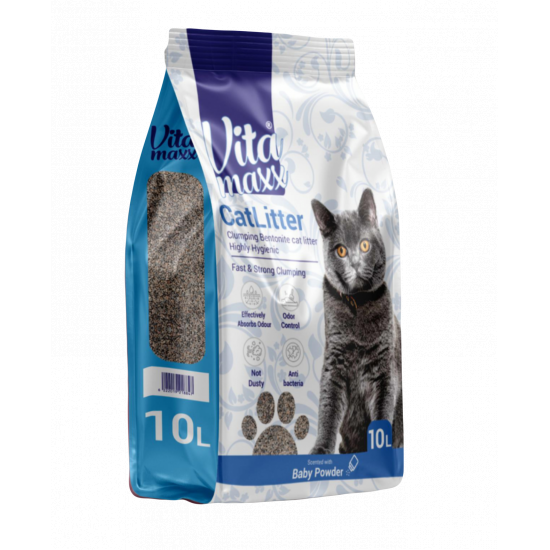 فيتا ماكس رمل للقطط عالي التكتل برائحة بودرة الأطفال 10 لتر فيتا ماكس رمل للقطط عالي التكتل برائحة بودرة الأطفال 10 لتر
