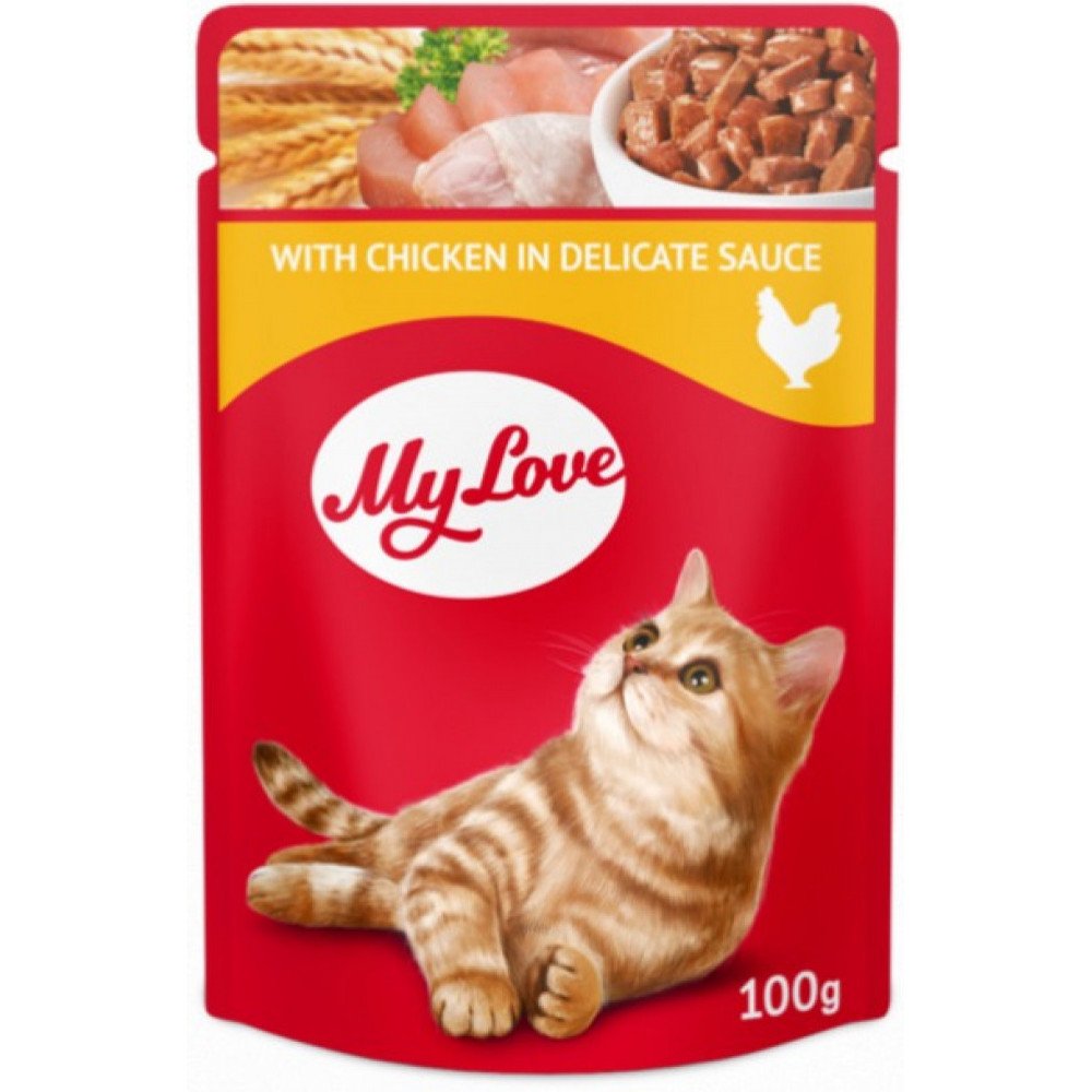 ماي لوف ظرف رطب بالدجاج للقطط 100 جرام ماي لوف ظرف رطب بالدجاج للقطط 100 جرام