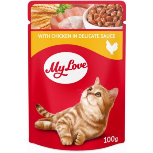 ماي لوف ظرف رطب بالدجاج للقطط 100 جرام