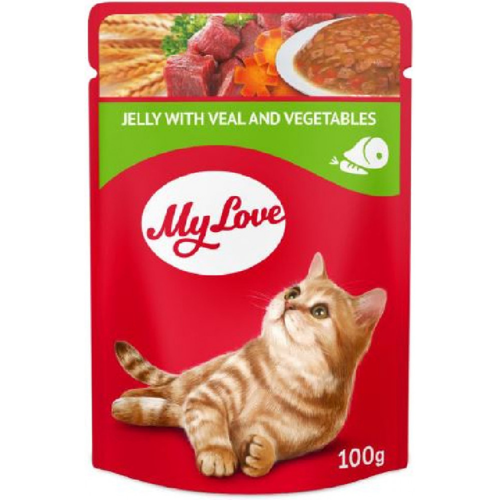 ماي لوف ظرف رطب باللحم البقري و الخضار للقطط 100 جرام