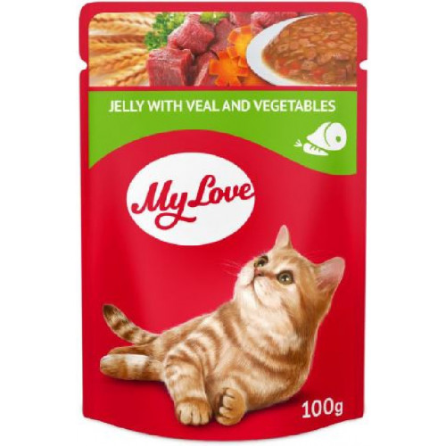 ماي لوف ظرف رطب باللحم البقري و الخضار للقطط 100 جرام