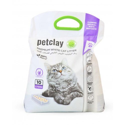 رمل بيت كلاي عالي التكتل برائحة اللافندر 10 لتر رمل بيت كلاي عالي التكتل برائحة اللافندر 10 لتر