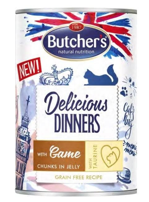 طعام رطب معلبات بوتشرز ديليشوس دينر قطع طوارد في الجيلي 400غ