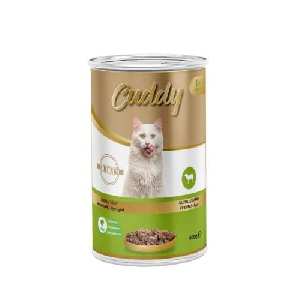 معلبات قطط خروف قطع مع الجيلي 400 جرام cuddy