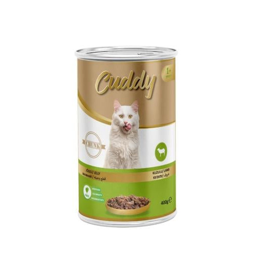 معلبات قطط خروف قطع مع الجيلي 400 جرام cuddy