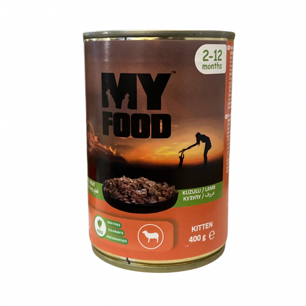 معلبات طعام قطط خروف قطع مع الجيلي للقطط الصغيرة كتن 400 جرام ماي فوود معلبات طعام قطط خروف قطع مع الجيلي للقطط الصغيرة كتن 400 جرام ماي فوود