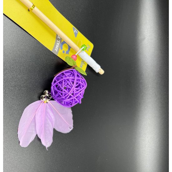 سنارة قطط كورة بريش مع جرس الوان متعدده سنارة قطط كورة بريش مع جرس الوان متعدده