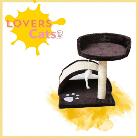 خداشة للقطط تصميم لطيف مع بيت حجم وسط خداشة للقطط تصميم لطيف مع بيت حجم وسط