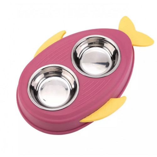 صحن طعام مزدوج بتصميم سمكة