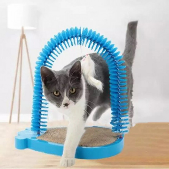 حكاكة قطط ملونة مع قاعدة خداشة كرتون