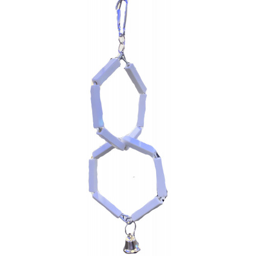 استاند خرز ابيض مع جرس للطيور الصغيره استاند خرز ابيض مع جرس للطيور الصغيره