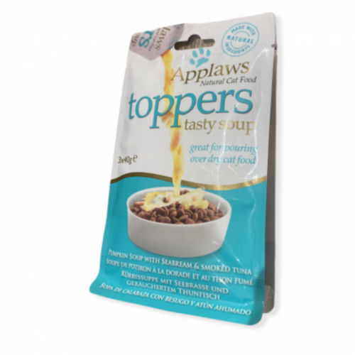 ابلاوز طعام قطط رطب 3 أظرف من حساء اليقطين بقطع التونة والابراميس 3*40g