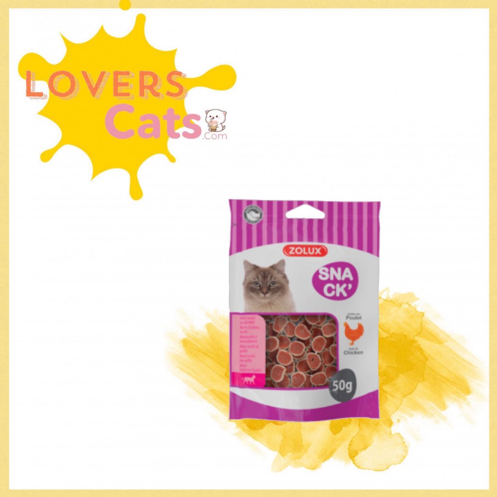 زولكس مكافأة قطط وسناك سوشي بنكهة الدجاج 50غ زولكس مكافأة قطط وسناك سوشي بنكهة الدجاج 50غ