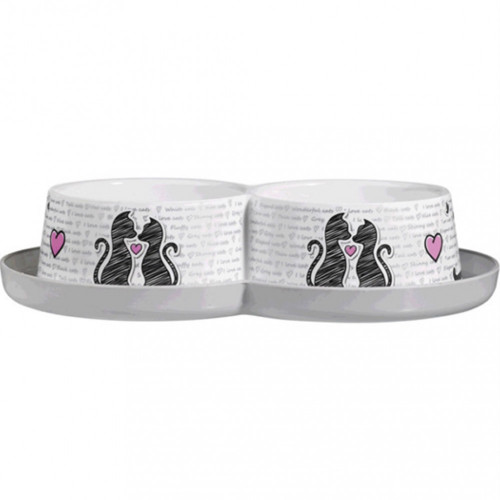 صحن طعام المحبين ابيض عميق مزدوج من موديرنا صحن طعام المحبين ابيض عميق مزدوج من موديرنا