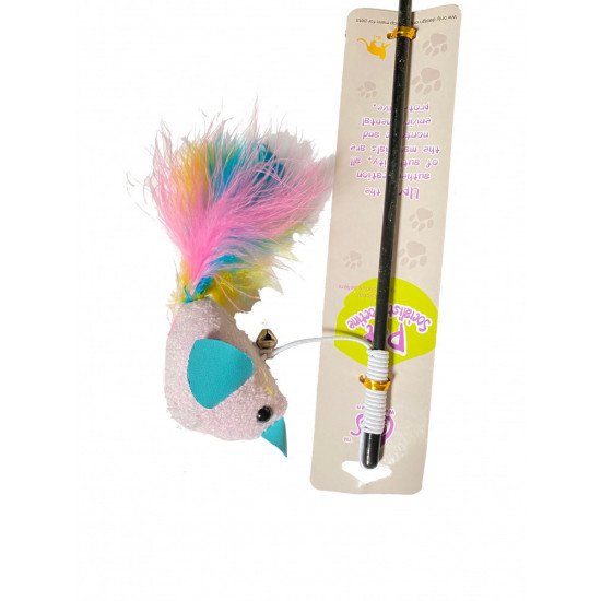 سنارة للقط بدمية عصفور