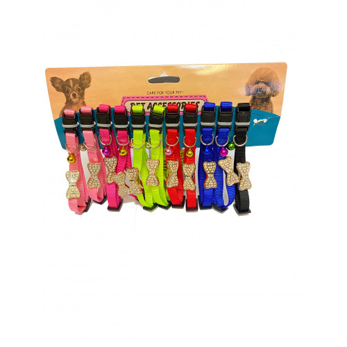 طوق قطط وكلاب بجرس وفيونكة