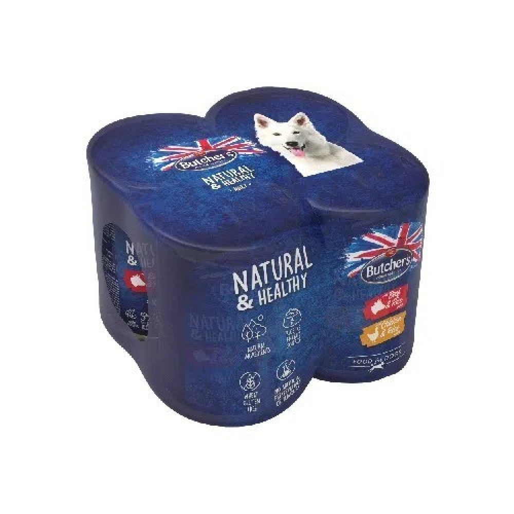 طعام كلاب رطب بالدجاج والأرز ولحم الضأن 2علب من كل نكهة