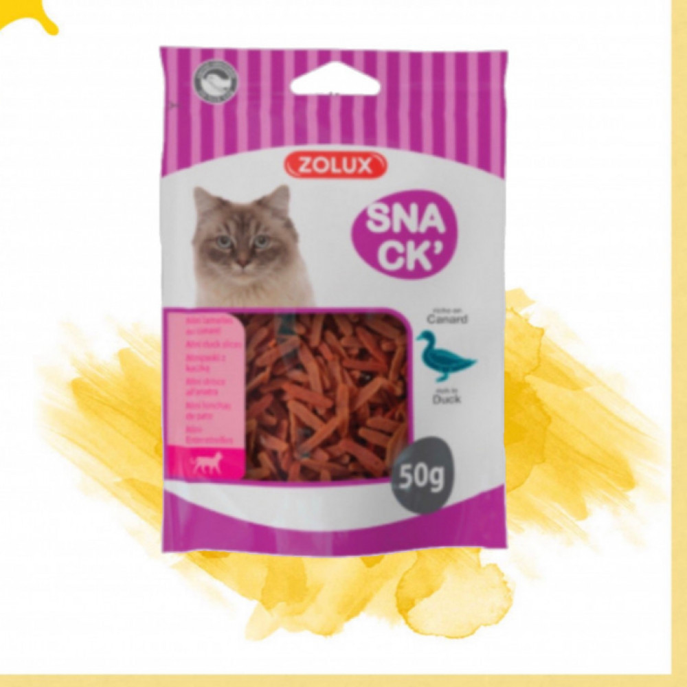 زولكس مكافأة قطط وسناك بشرائح البط 50غ