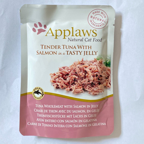 ابلاوز طعام قطط رطب بالتونة والسلمون بالجلي 70غ ابلاوز طعام قطط رطب بالتونة والسلمون بالجلي 70غ