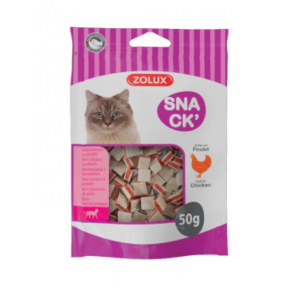 زولكس مكافأة قطط وسناك ساندوتش الدجاج 50غ زولكس مكافأة قطط وسناك ساندوتش الدجاج 50غ