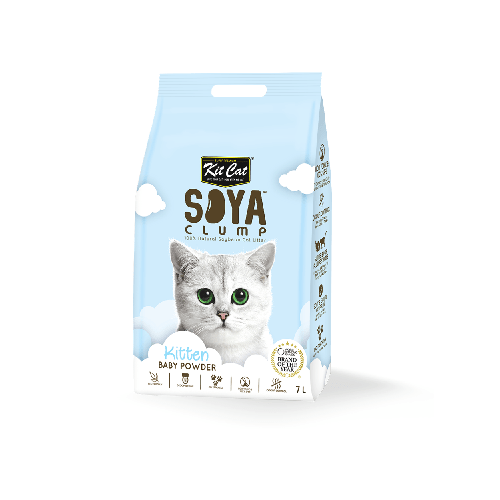 كت كات رمل قطط بفول الصويا وبودرة الاطفال للقطط الصغيرة 7لتر