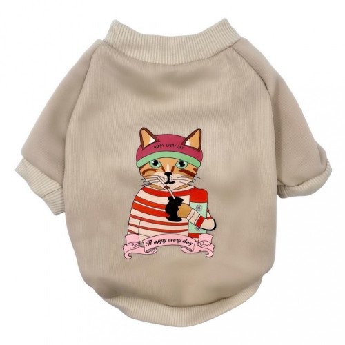 تيشيرت احمر ناعم بأكمام طويلة للكلاب والقطط