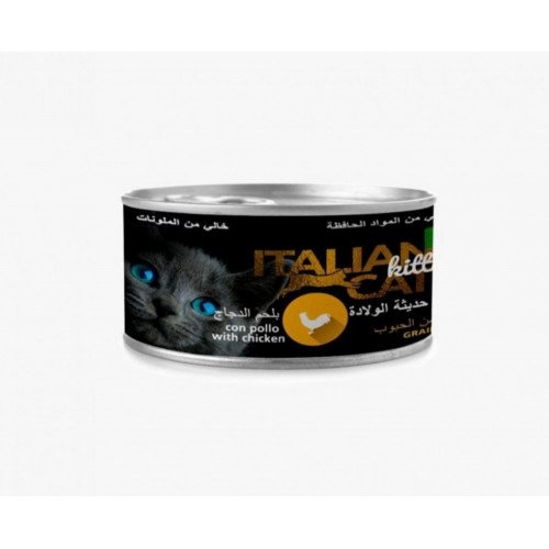 ايتاليان كات طعام رطب للقطط حديثة الولادة بنكهة لحم الدجاج 85جرام