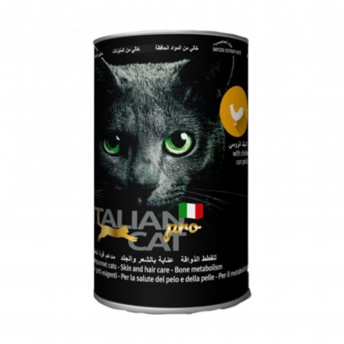 ايتاليان كات للعناية بالشعر والجلد بنكهة الدجاج مع الديك الرومي 405 جرام