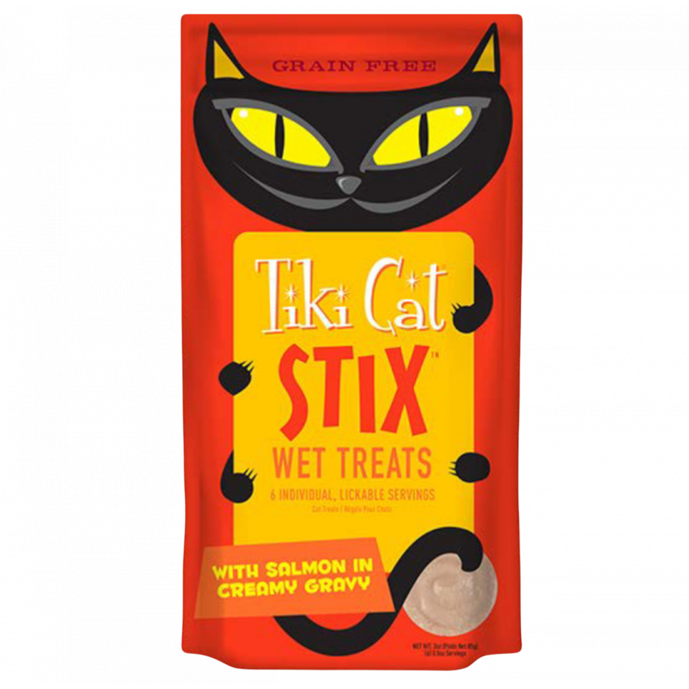 تيكي كات ستيكس مكافات رطبة سالمون في المرق الكريمي 6* 14 جرام