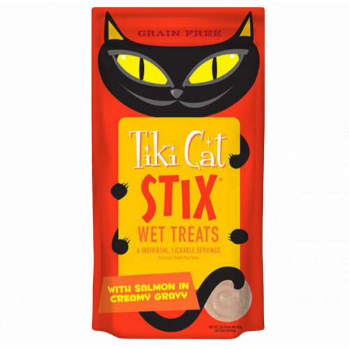 تيكي كات ستيكس مكافات رطبة سالمون في المرق الكريمي 6* 14 جرام